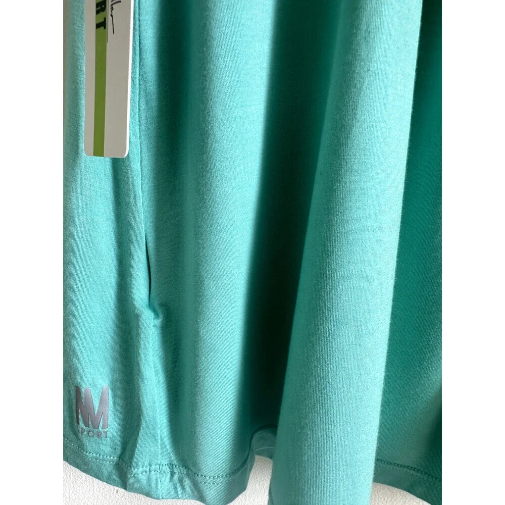Nicole Miller Sport Teal Cross Back Stretch Activewear Tank Work Out size L $58 - Picture 5 of 9